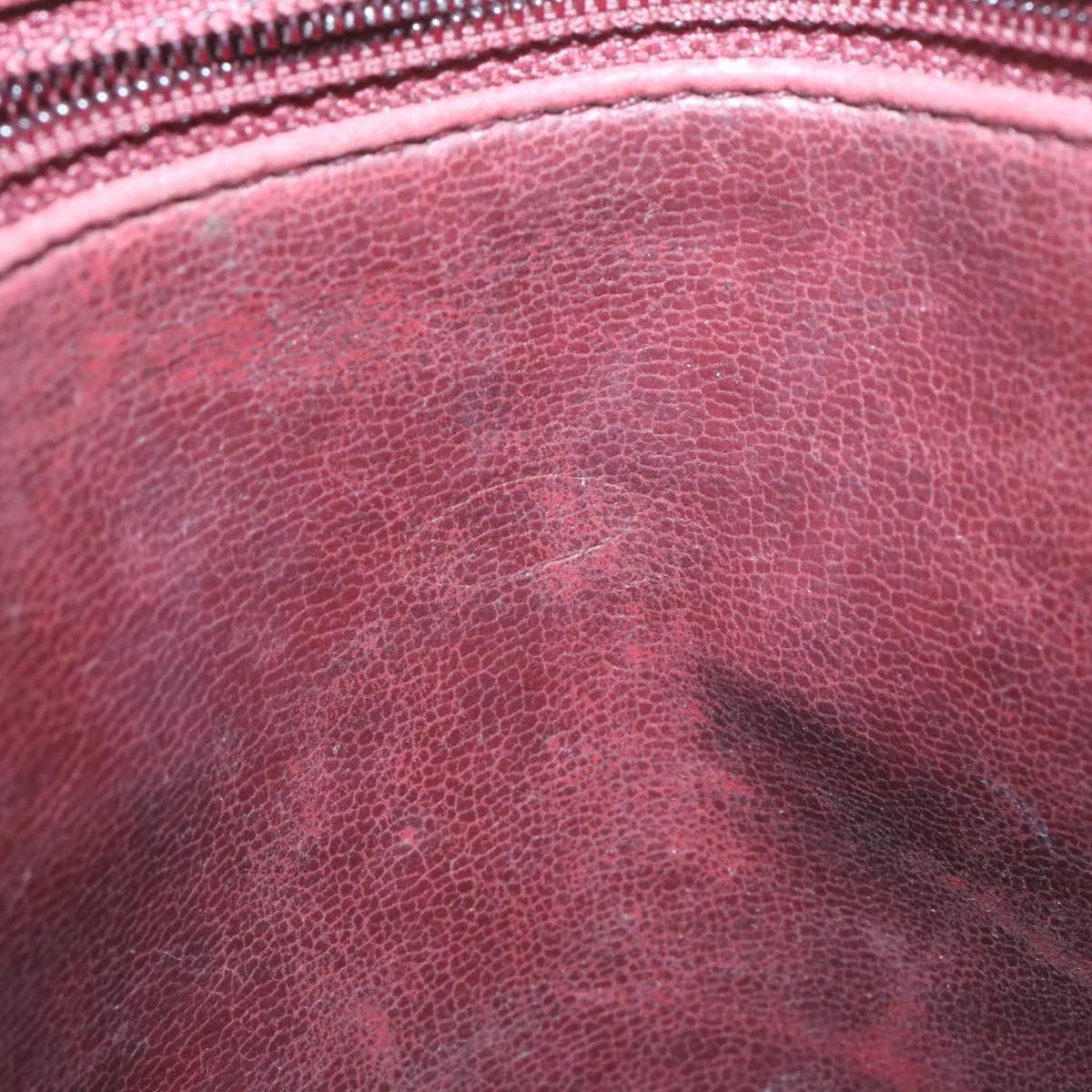 CHANEL Caviar Skin Turn Lock Chain Shoulder Bag Bordeaux CC Auth 24807A