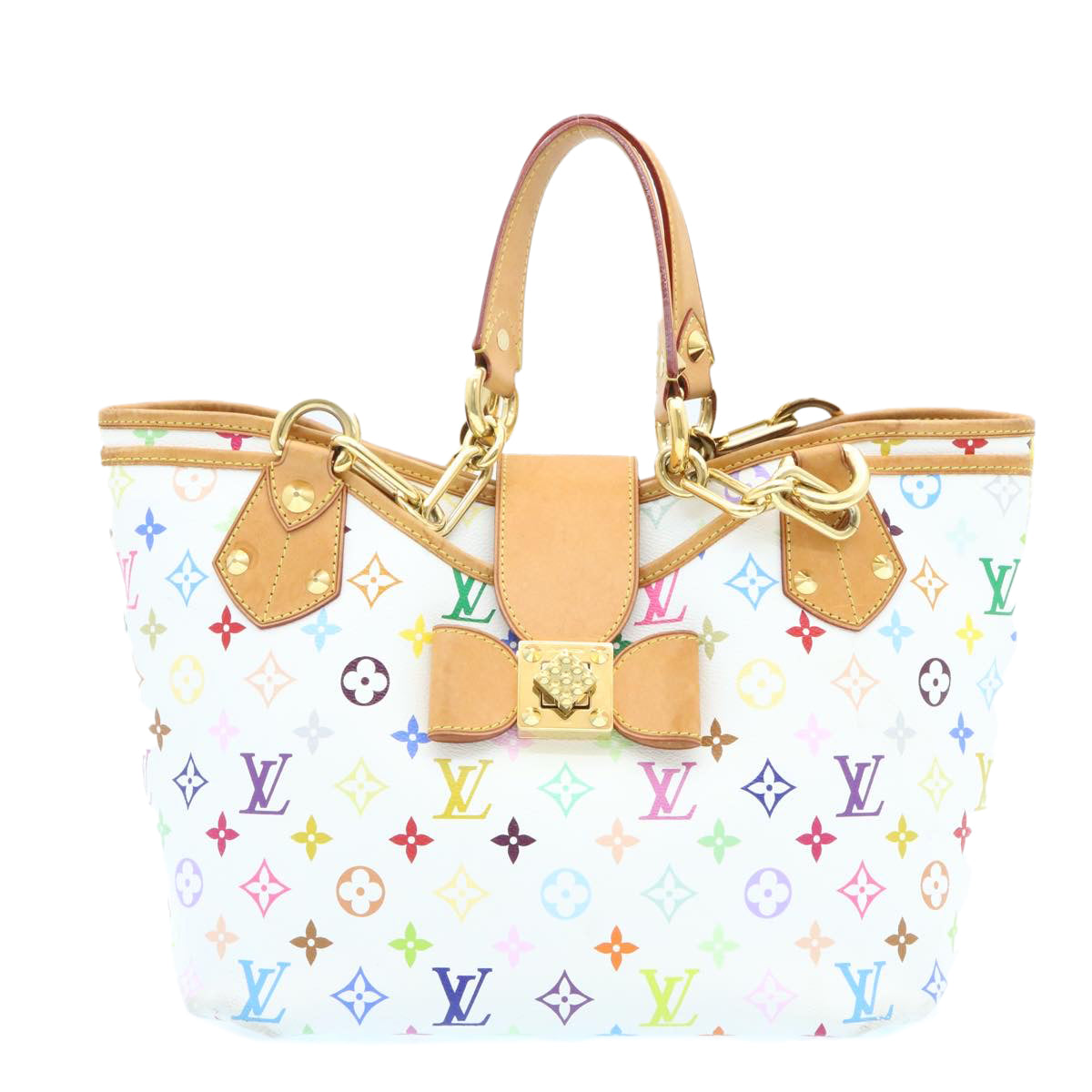 LOUIS VUITTON Monogram Multicolor Annie GM Tote Bag White M40303 LV Auth 25073A