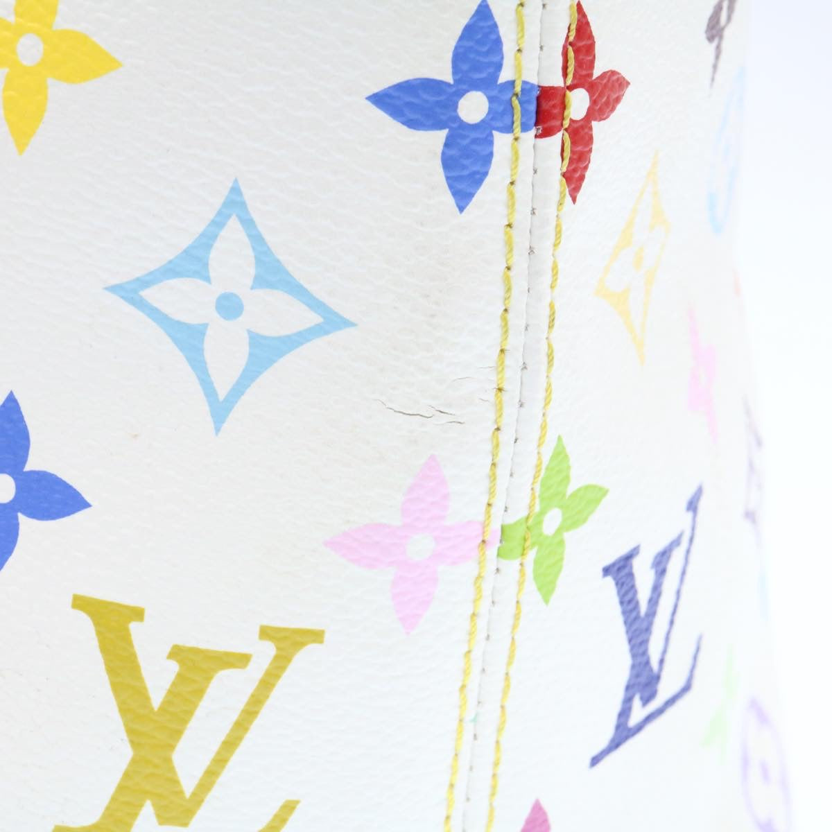 LOUIS VUITTON Monogram Multicolor Annie GM Tote Bag White M40303 LV Auth 25073A