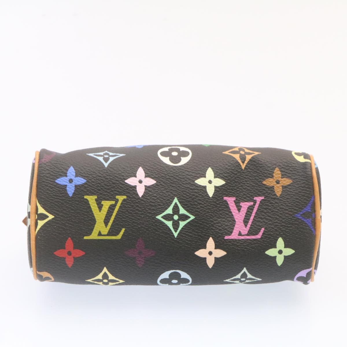 LOUIS VUITTON Monogram Multicolor Mini Speedy Hand Bag Black M92644 Auth 25203A