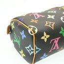 LOUIS VUITTON Monogram Multicolor Mini Speedy Hand Bag Black M92644 Auth knn048-19