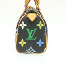 LOUIS VUITTON Monogram Multicolor Mini Speedy Hand Bag Black M92644 Auth knn048-3