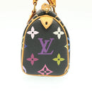 LOUIS VUITTON Monogram Multicolor Mini Speedy Hand Bag Black M92644 Auth knn048-4