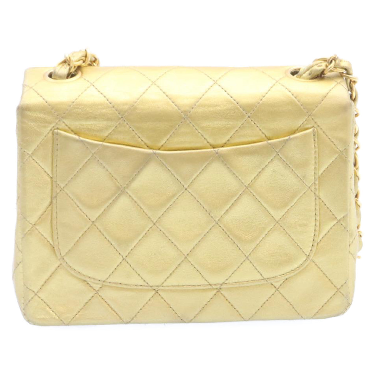 CHANEL Matelasse Chain Flap Shoulder Bag Leather Gold CC Auth 25305A - 0