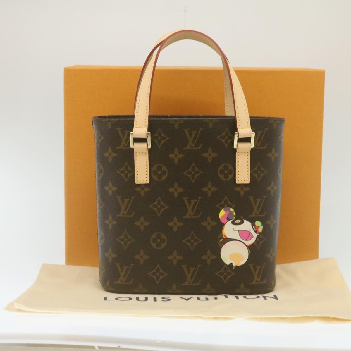 LOUIS VUITTON Monogram Panda TakashiMurakami Vavin PM ToteBag M51173 Auth 26131A