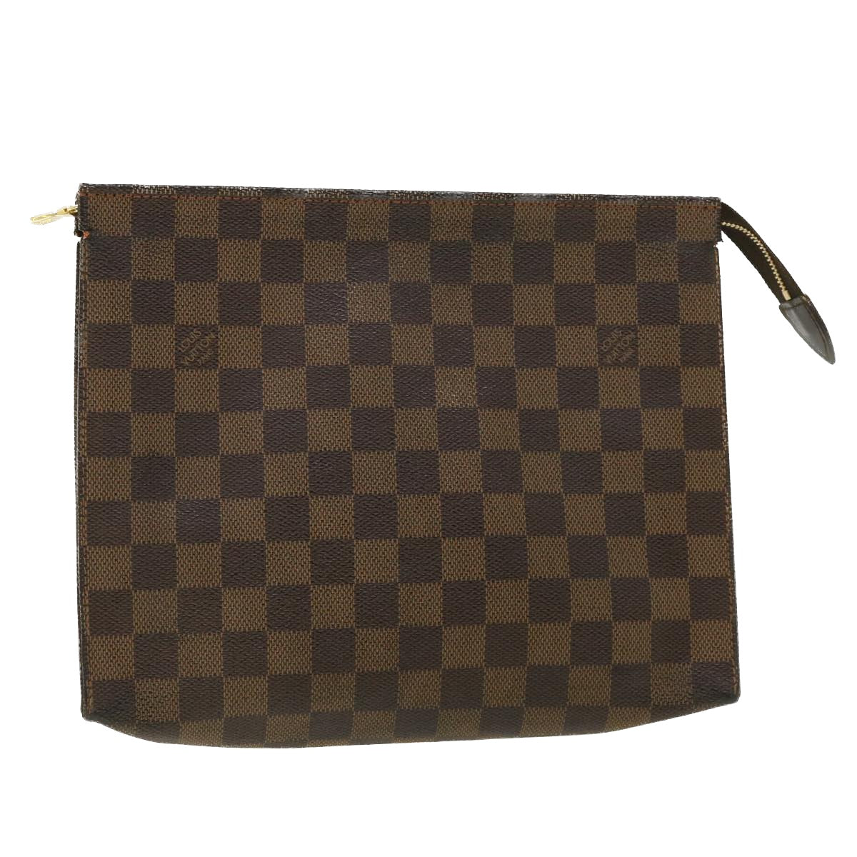 LOUIS VUITTON Damier Ebene Poche Toilette 26 Pouch N47543 LV Auth 26134