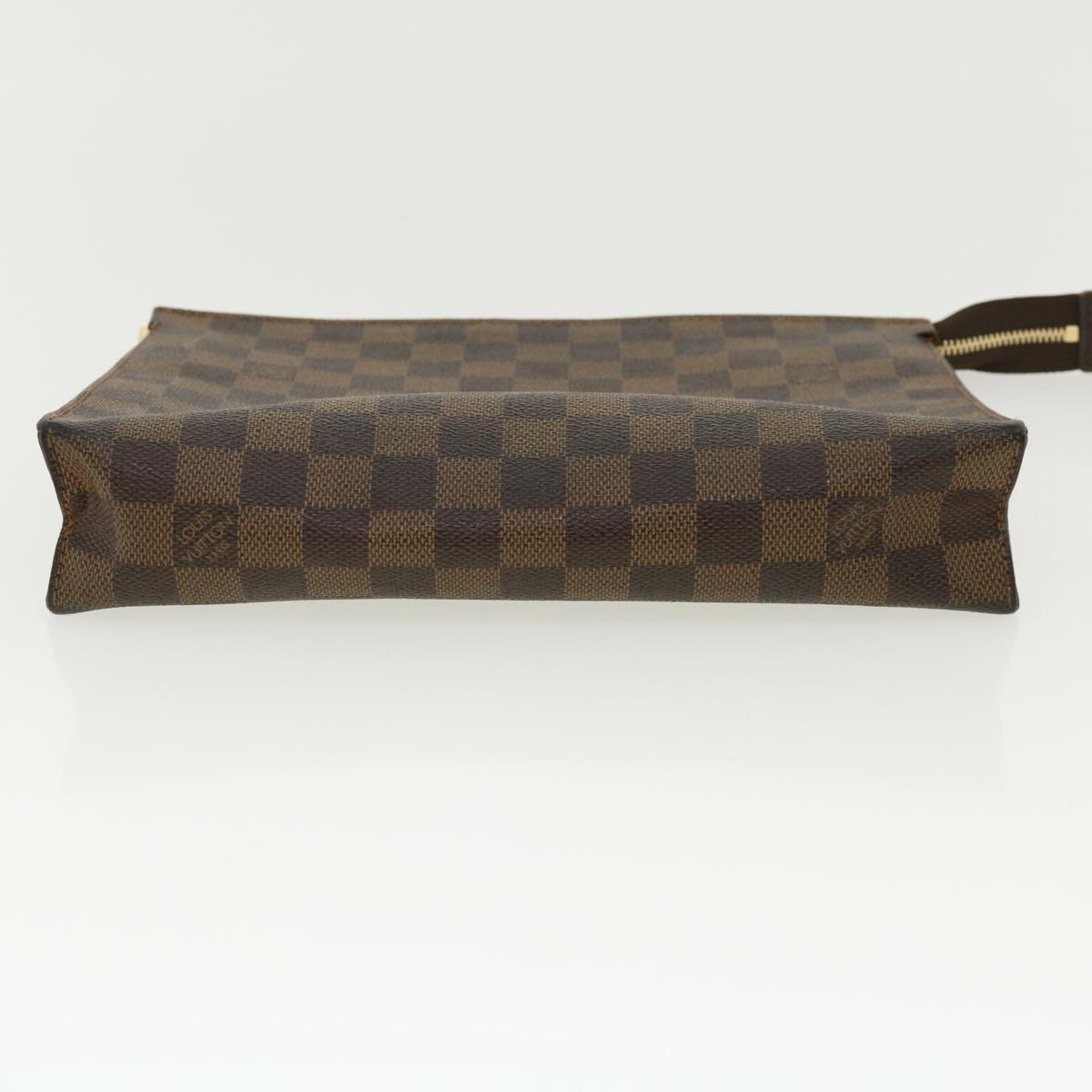 LOUIS VUITTON Damier Ebene Poche Toilette 26 Pouch N47543 LV Auth 26134