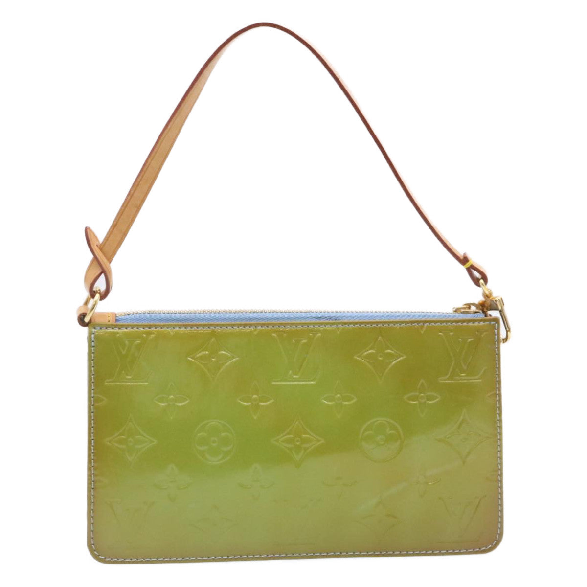 LOUIS VUITTON Monogram Vernis Lexington Pouch Baby Blue M91011 LV Auth 26486