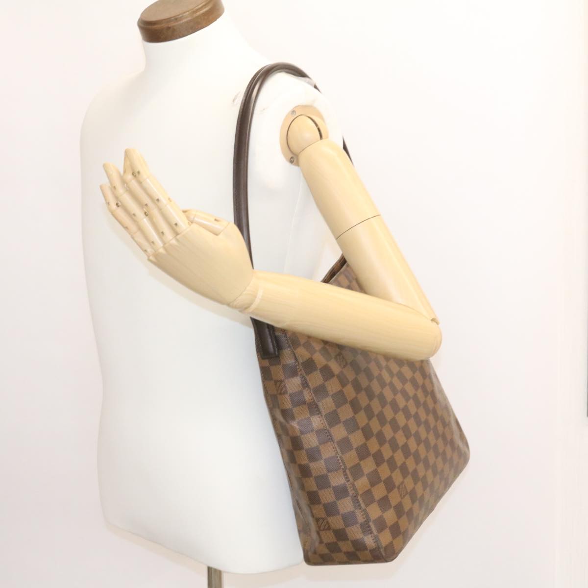 LOUIS VUITTON Damier Ebene Looping GM Shoulder Bag N51144 LV Auth 26500