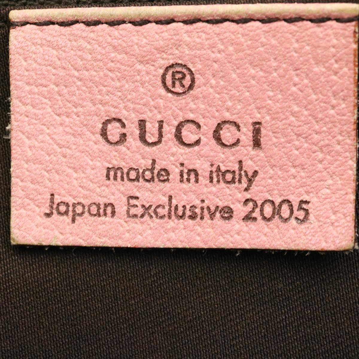 GUCCI Abbey GG Canvas Tote Bag Leather Pink Auth 26647