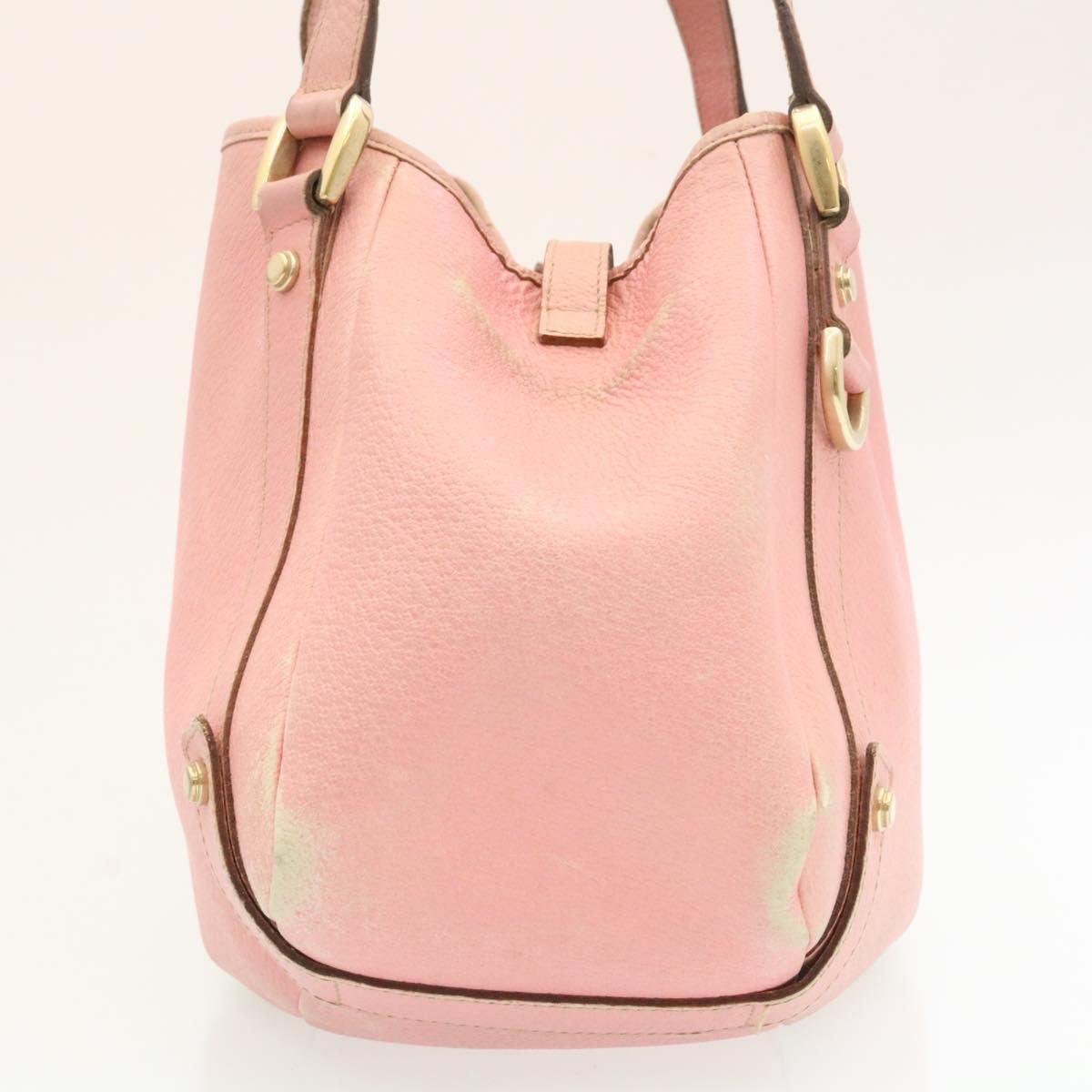 GUCCI Abbey GG Canvas Tote Bag Leather Pink Auth 26647