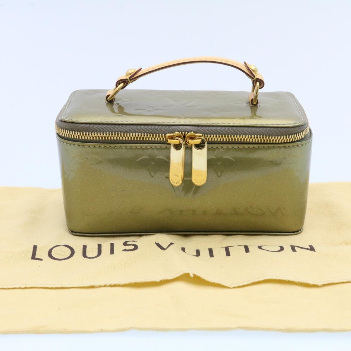 LOUIS VUITTON Monogram Vernis Jewelry Box Gris Art Deco M91272 LV Auth 26897
