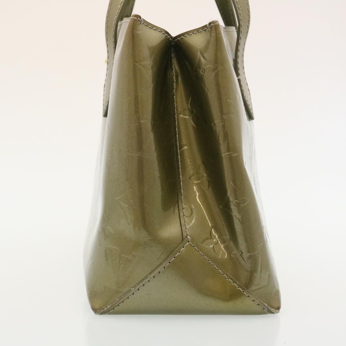 LOUIS VUITTON Vernis Wilshire PM Hand Bag Gris Art Deco M91627 LV Auth 27062