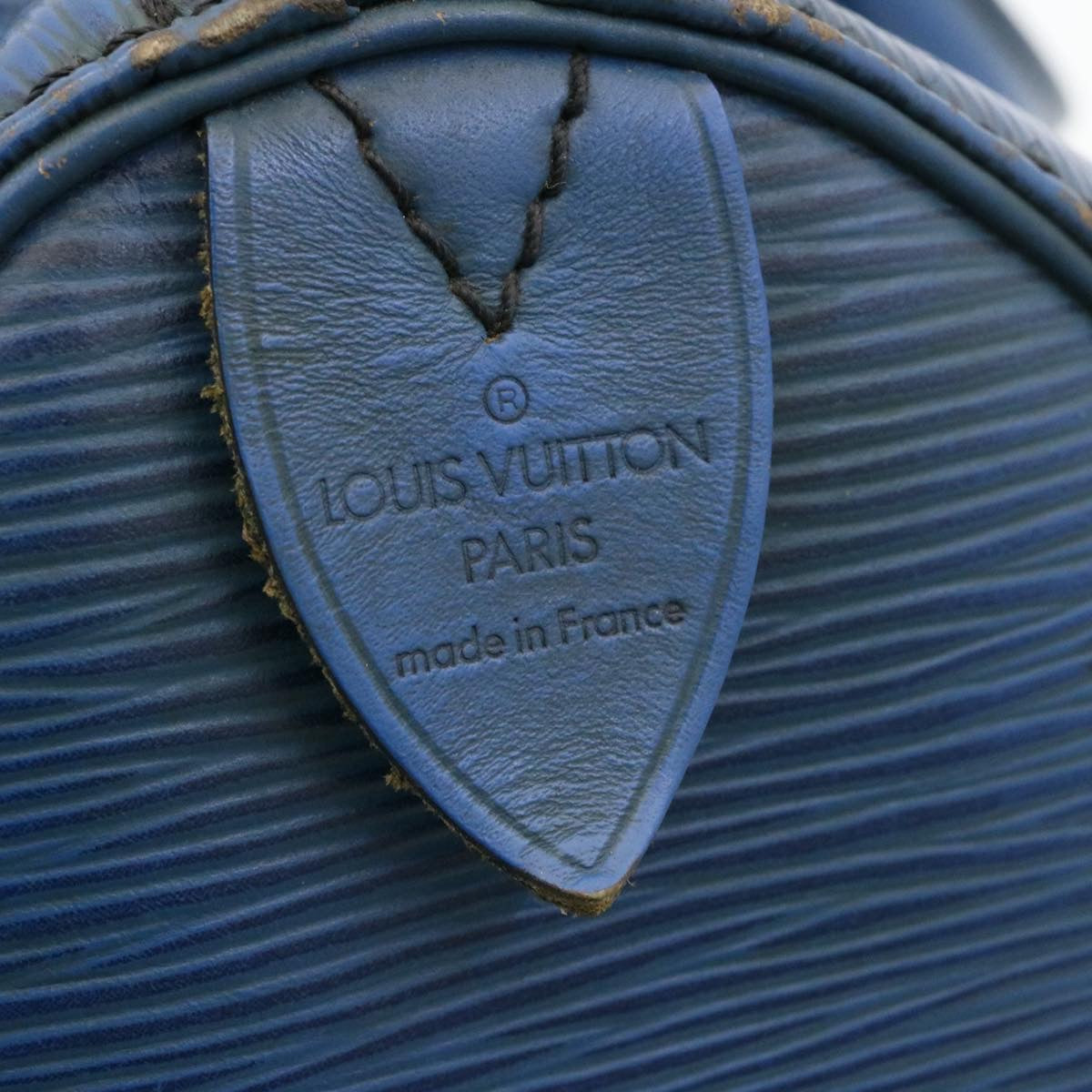 LOUIS VUITTON Epi Speedy 30 Hand Bag Blue M43005 LV Auth 27077