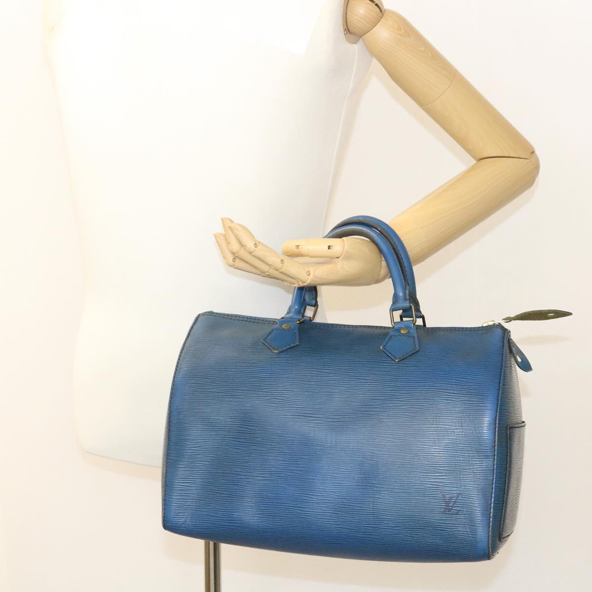 LOUIS VUITTON Epi Speedy 30 Hand Bag Blue M43005 LV Auth 27077