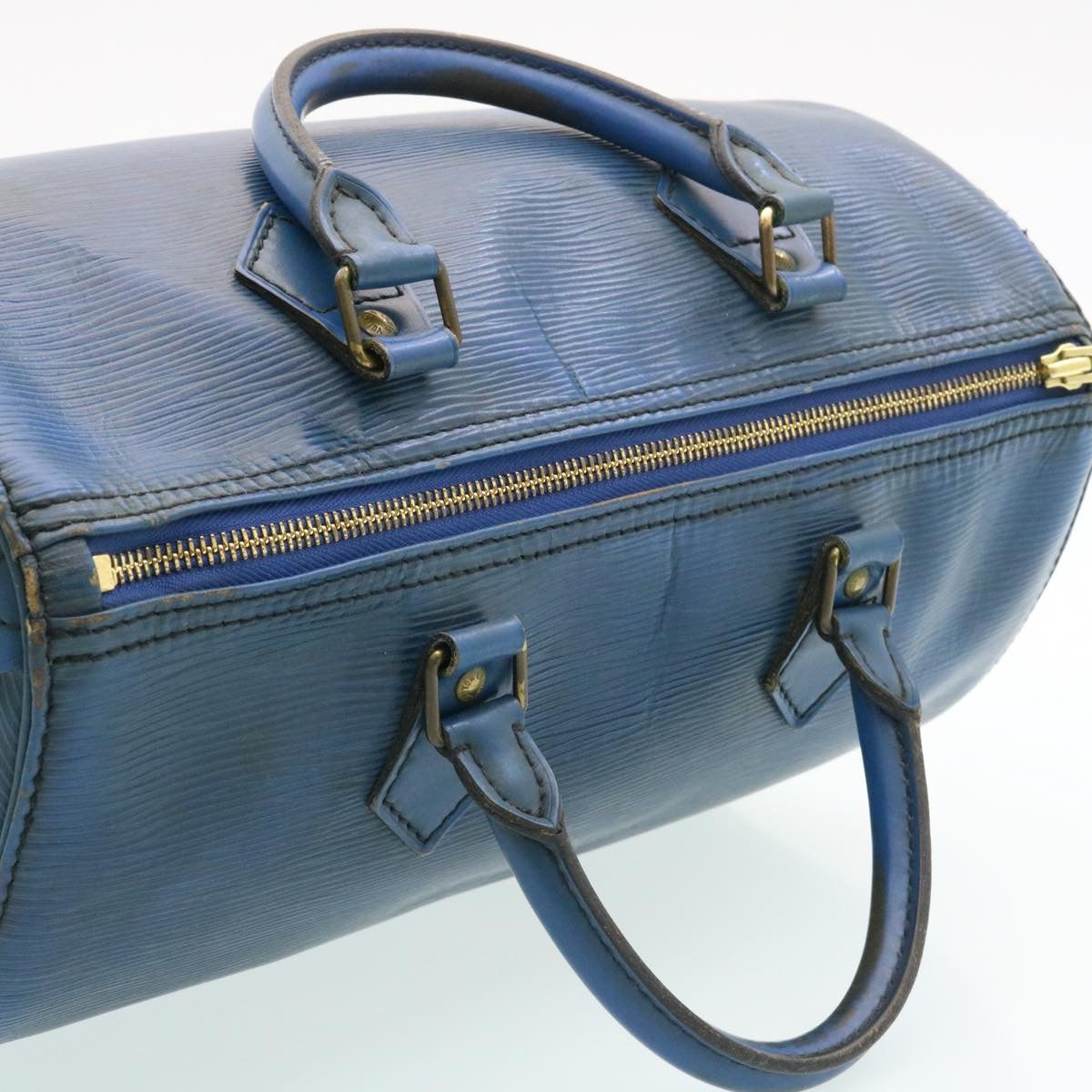 LOUIS VUITTON Epi Speedy 30 Hand Bag Blue M43005 LV Auth 27077