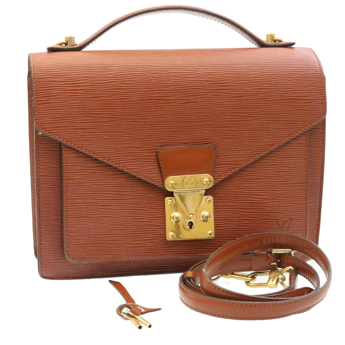LOUIS VUITTON Epi Monceau 2Way Hand Bag Briefcase Brown M52123 LV Auth 27369