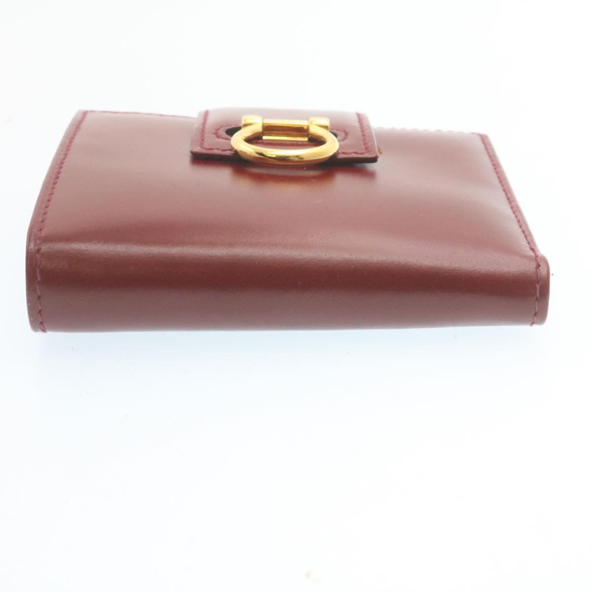 CELINE Bifold Wallet Leather Red Auth 28019