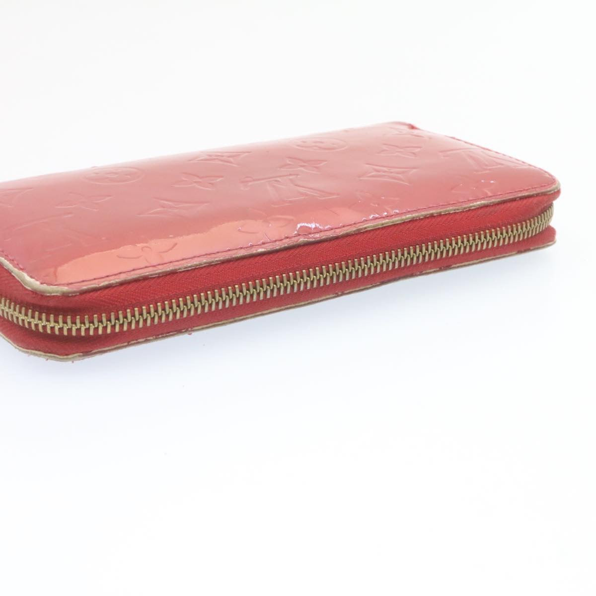 LOUIS VUITTON Monogram Vernis Zippy Wallet Long Wallet Red M91723 LV Auth 28029