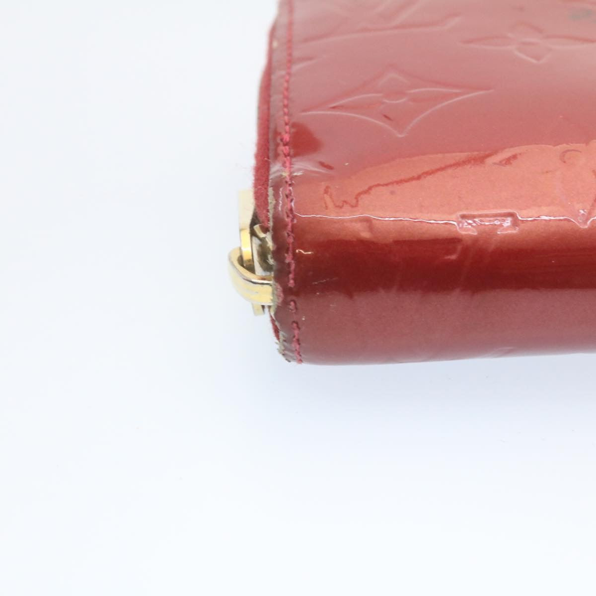 LOUIS VUITTON Monogram Vernis Zippy Wallet Long Wallet Red M91723 LV Auth 28031