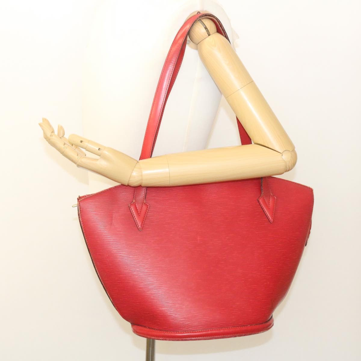 LOUIS VUITTON Epi Saint Jacques Shopping Shoulder Bag Red M52277 Auth 28103