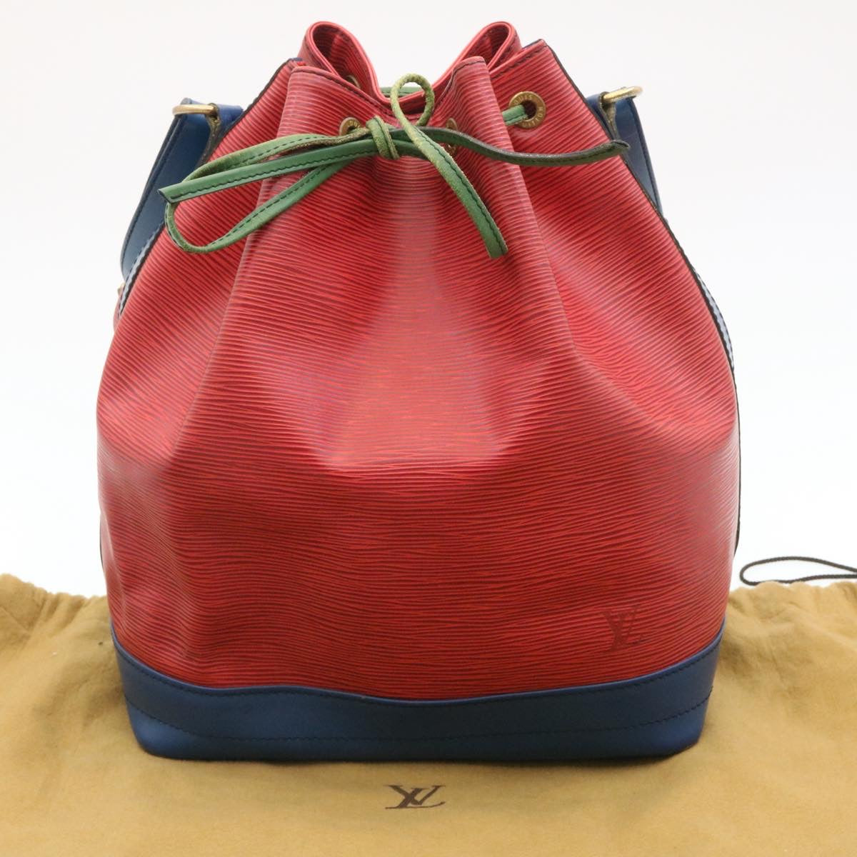 LOUIS VUITTON Epi Noe Tricolor Shoulder Bag Red Blue Green M44082 LV Auth 28195