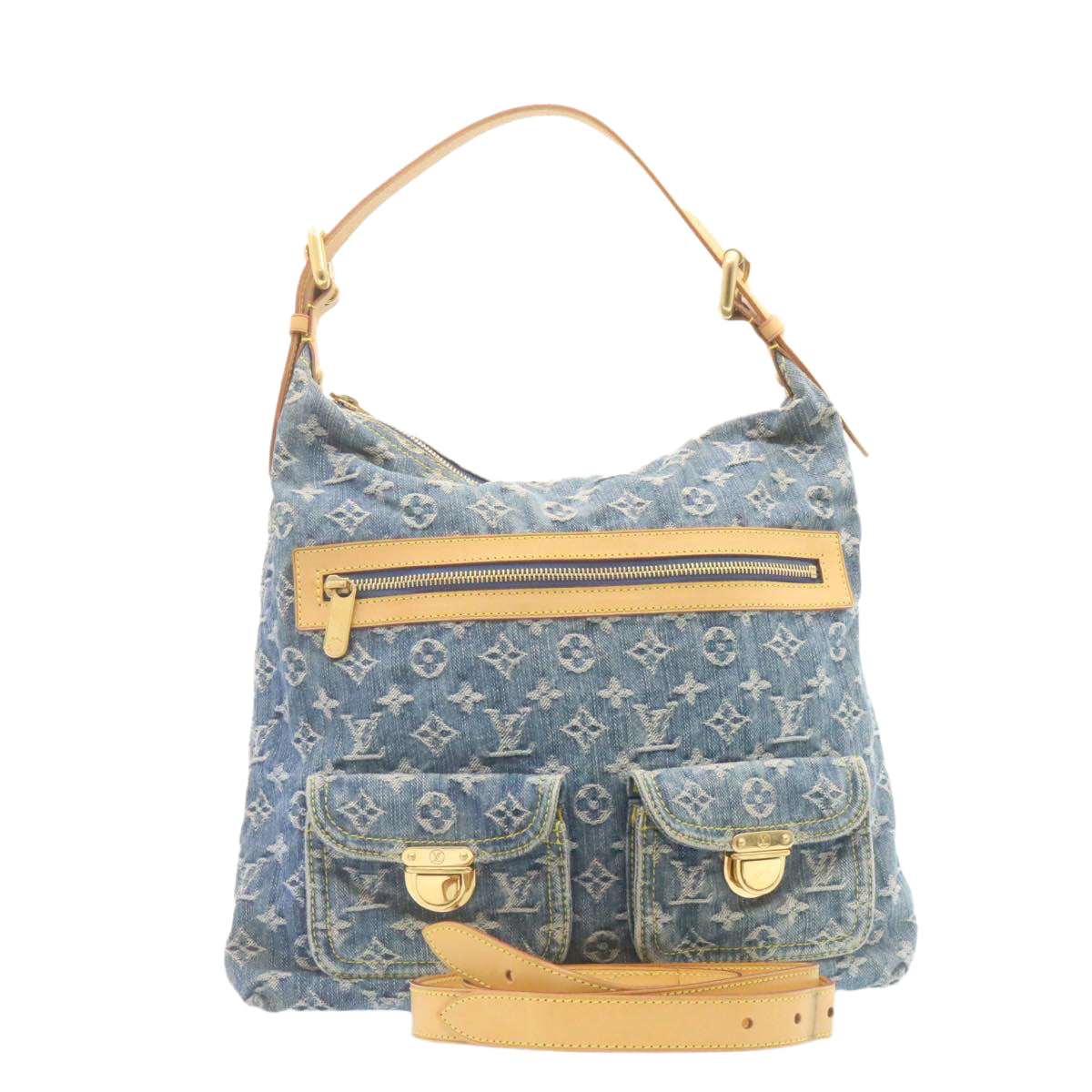 LOUIS VUITTON Monogram Denim Buggy GM Shoulder Bag Blue M95048 LV Auth 28314A