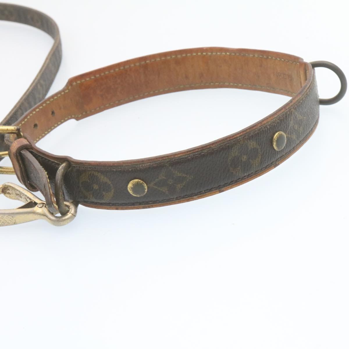 LOUIS VUITTON Monogram Leash Baxter Collier Baxter Dog Leash LV Auth 28348