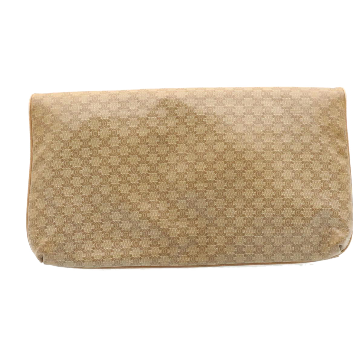 CELINE Macadam Canvas Clutch Bag PVC Leather Beige Auth 28359 - 0