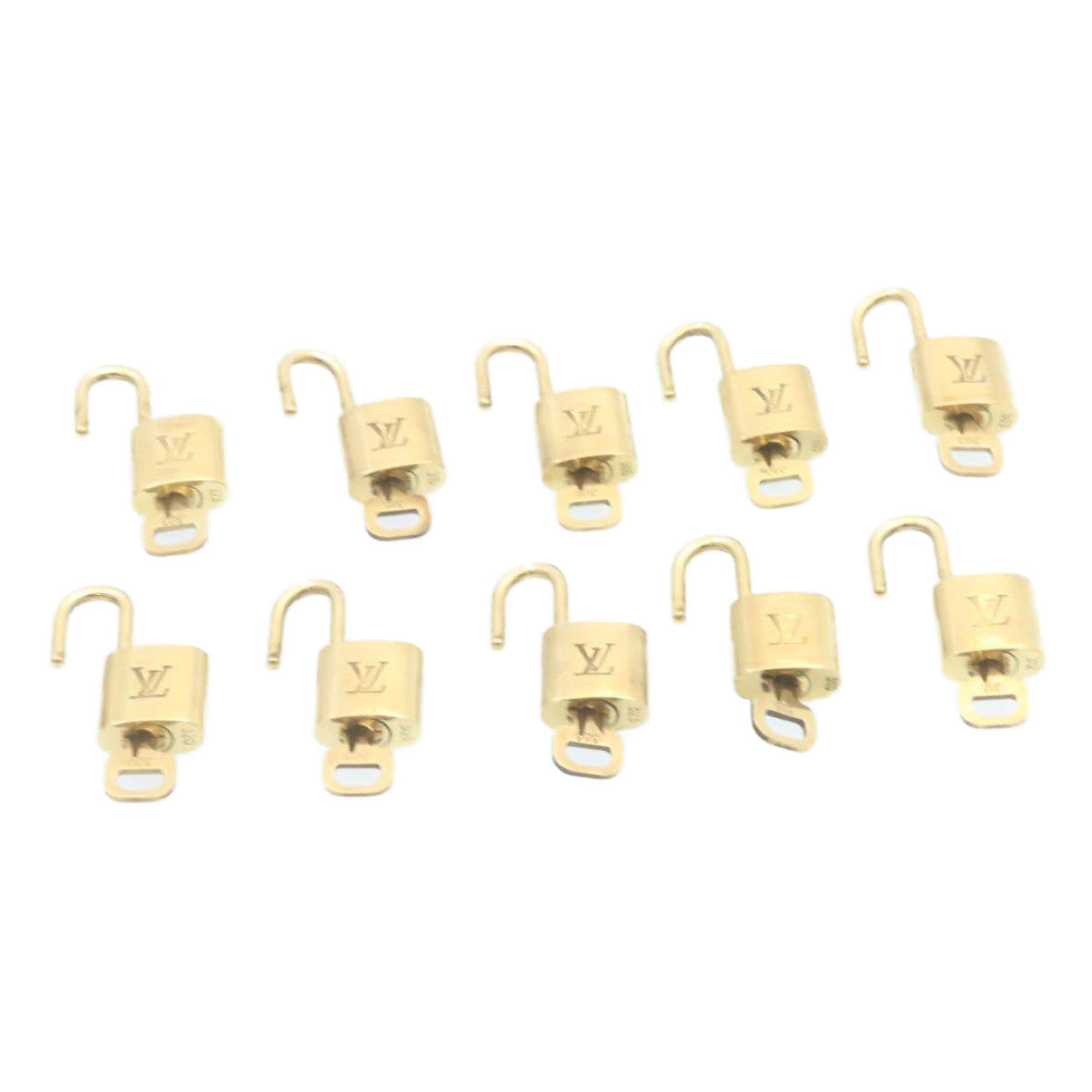 LOUIS VUITTON Padlock 10set Gold Tone LV Auth 28369