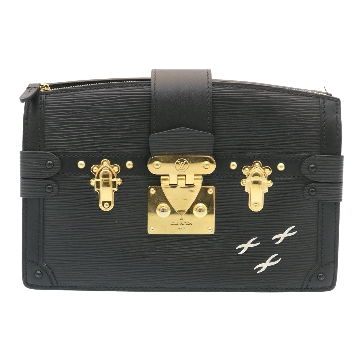 LOUIS VUITTON Epi Trunk Clutch 2Way Shoulder Bag Black M53052 LV Auth 28382A