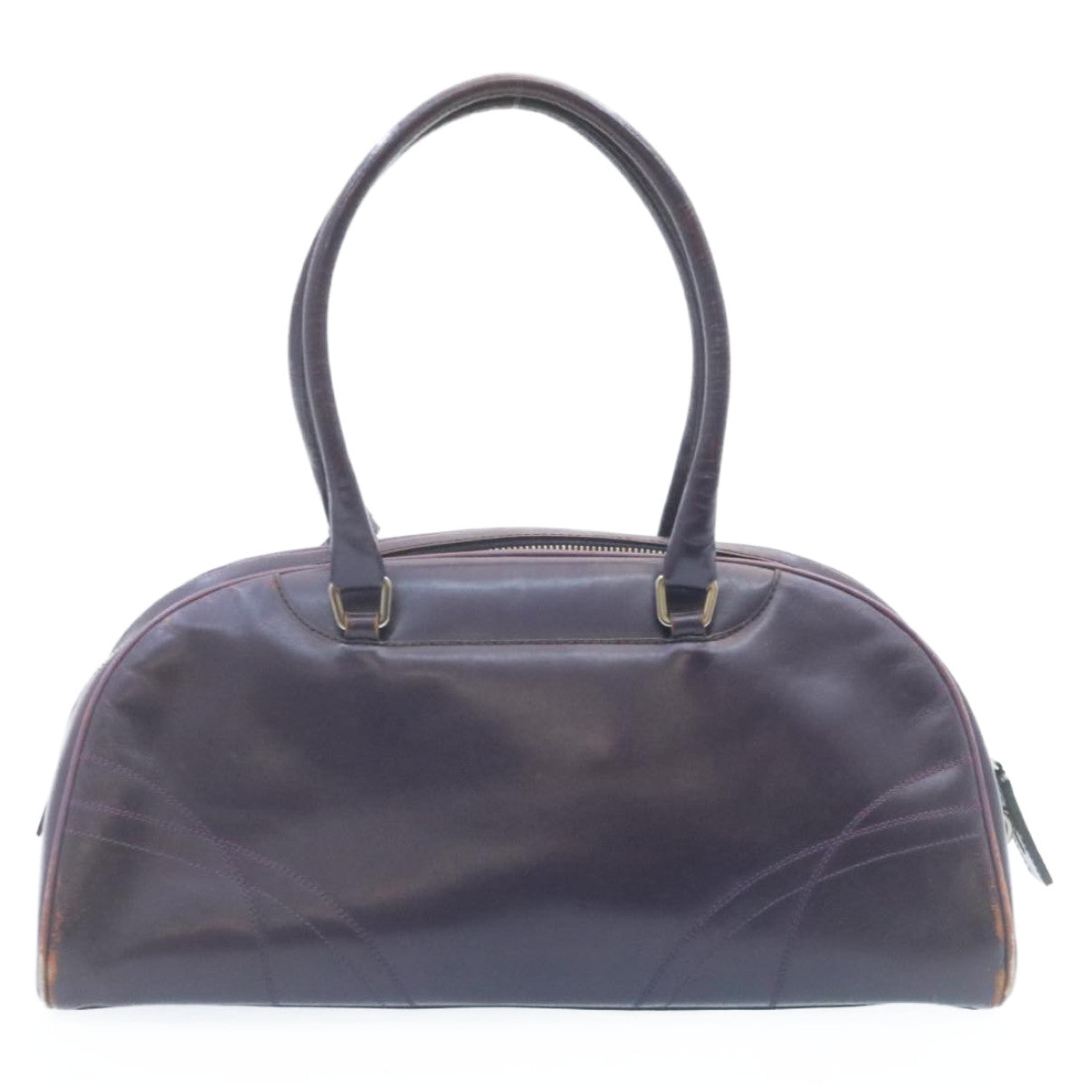PRADA Leather Hand Bag Purple Auth 28546 - 0