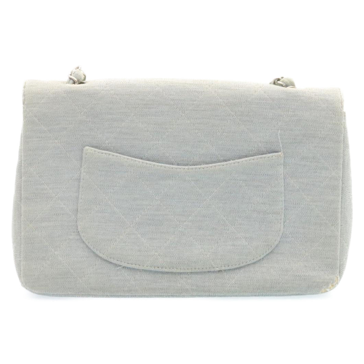 CHANEL Matelasse Chain Shoulder Bag Cotton Light Blue CC Auth 28620 - 0