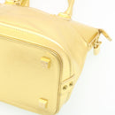 LOUIS VUITTON Suhari Lockit PM Hand Bag Leather Gold M91889 LV Auth 28662A-15