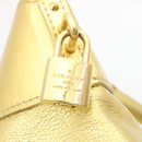LOUIS VUITTON Suhari Lockit PM Hand Bag Leather Gold M91889 LV Auth 28662A-17