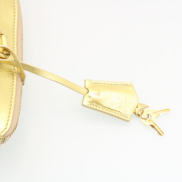 LOUIS VUITTON Suhari Lockit PM Hand Bag Leather Gold M91889 LV Auth 28662A