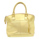 LOUIS VUITTON Suhari Lockit PM Hand Bag Leather Gold M91889 LV Auth 28662A-13