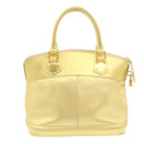 LOUIS VUITTON Suhari Lockit PM Hand Bag Leather Gold M91889 LV Auth 28662A-2