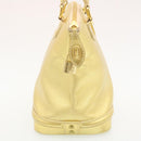 LOUIS VUITTON Suhari Lockit PM Hand Bag Leather Gold M91889 LV Auth 28662A-4