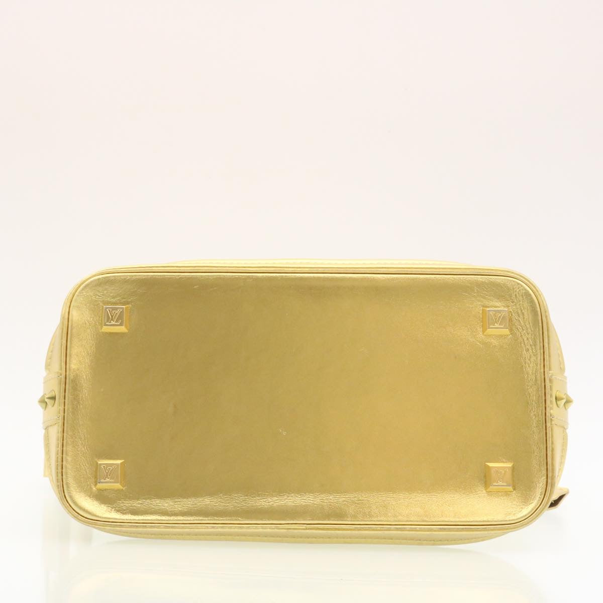 LOUIS VUITTON Suhari Lockit PM Hand Bag Leather Gold M91889 LV Auth 28662A