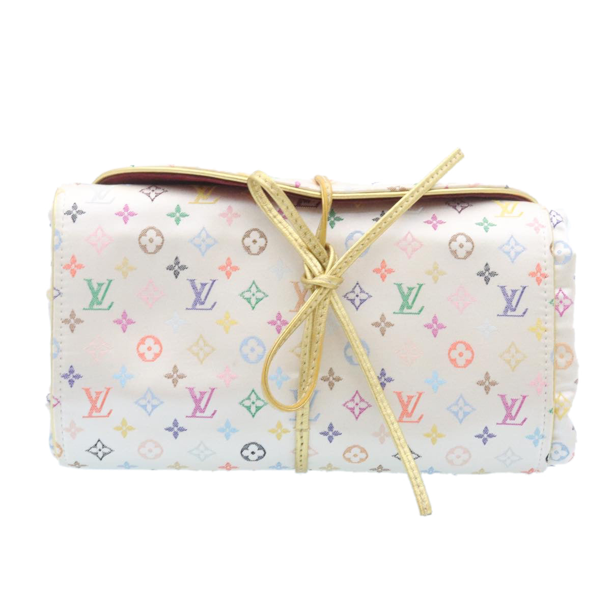 LOUIS VUITTON Monogram Multicolor Pliable Jewelry Box White M92047 LV Auth 28664 - 0