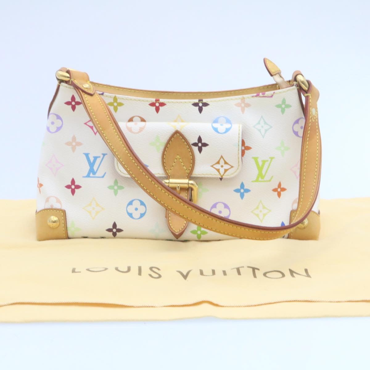 LOUIS VUITTON Monogram Multicolor Eliza Shoulder Bag White M40098 LV Auth 28732A