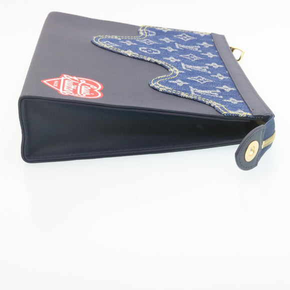 LOUIS VUITTON Monogram Denim Drip Pochette Voyage MM NIGO M45961 LV Auth 28776A