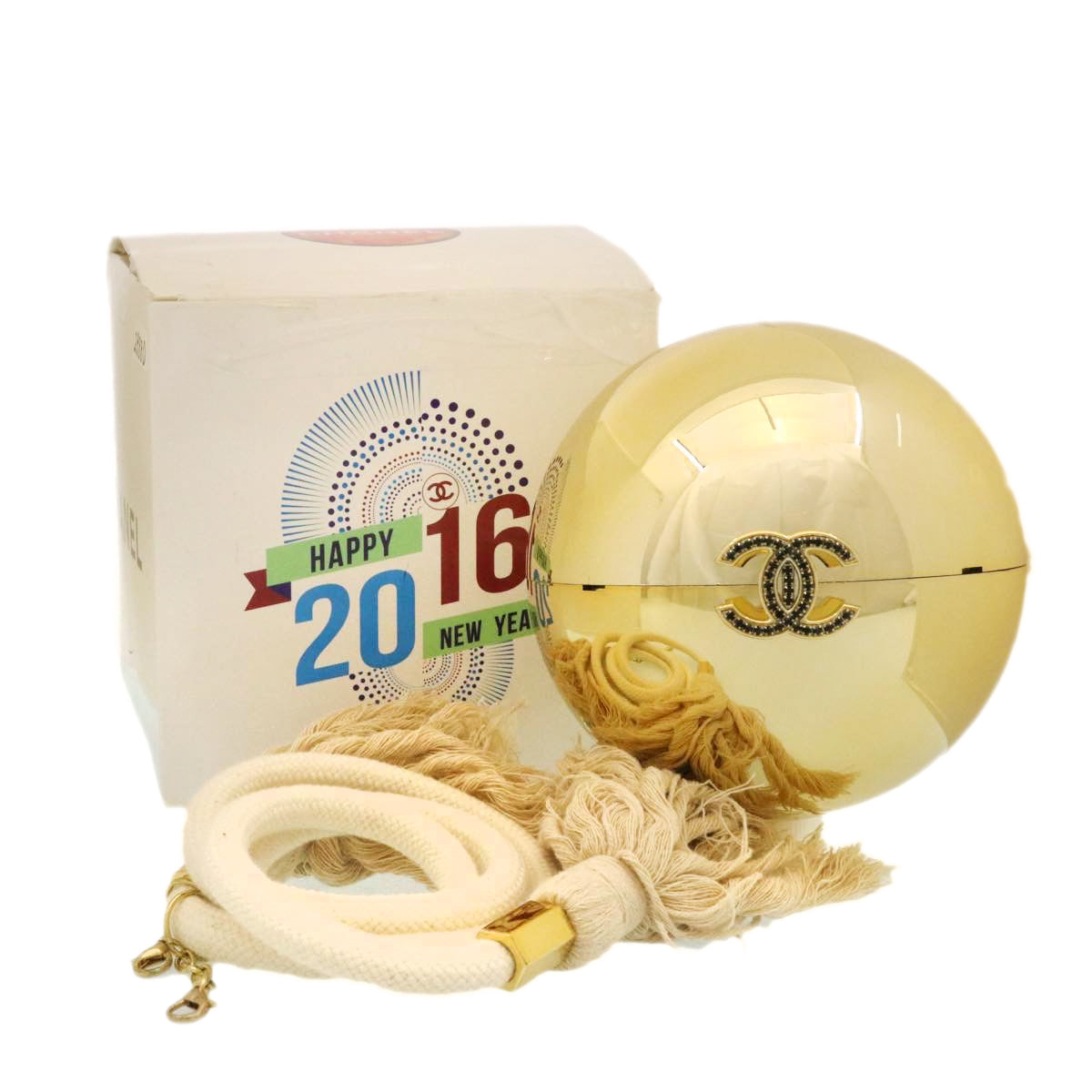 CHANEL COCO Mark Stone Shoulder Bag Dubai Limited 2016 Gold CC Auth 28880A