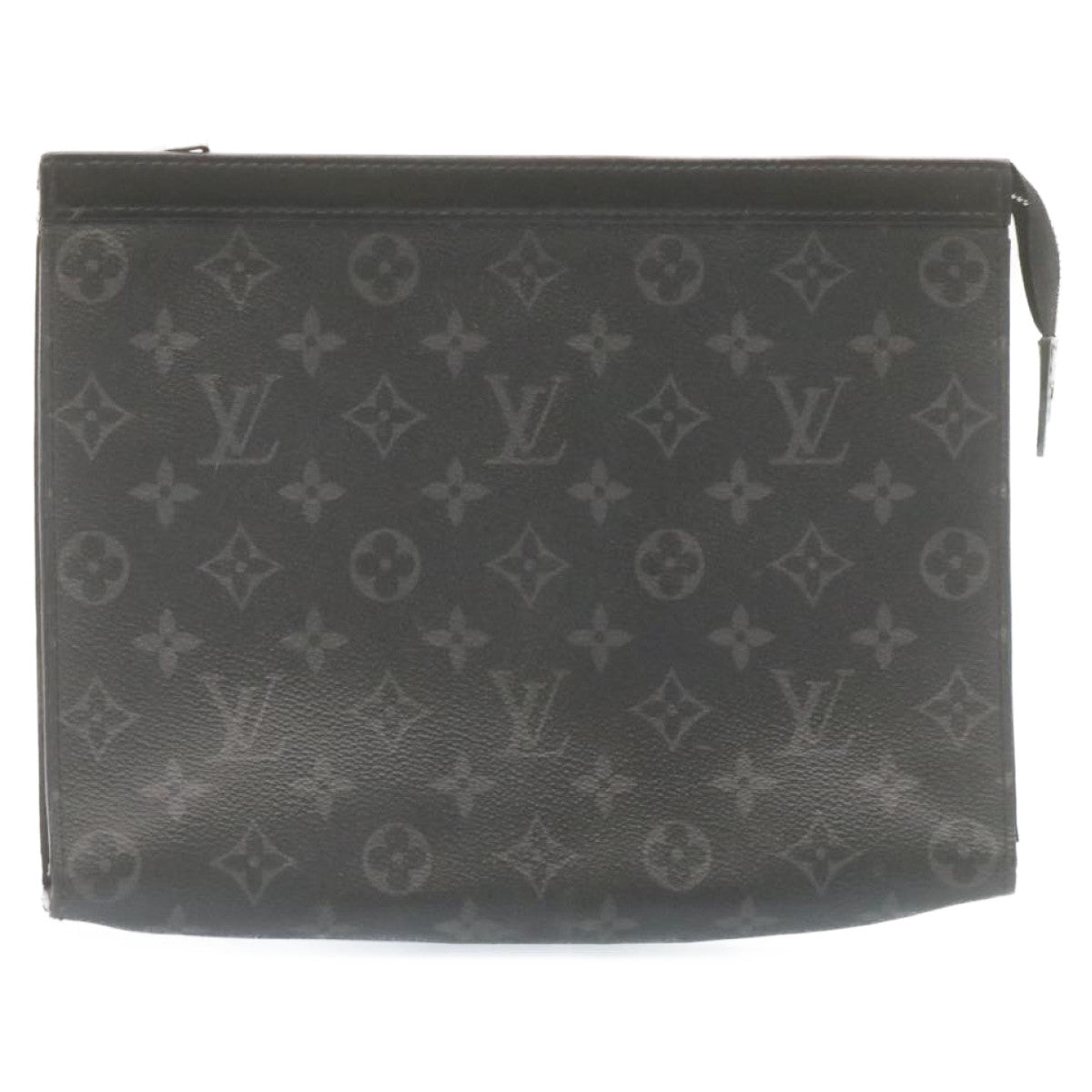 LOUIS VUITTON Monogram Eclipse Pochette Voyage MM Clutch Bag M61692 Auth 28902