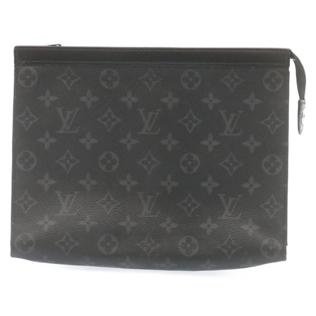 LOUIS VUITTON Monogram Eclipse Pochette Voyage MM Clutch Bag M61692 Auth 28902