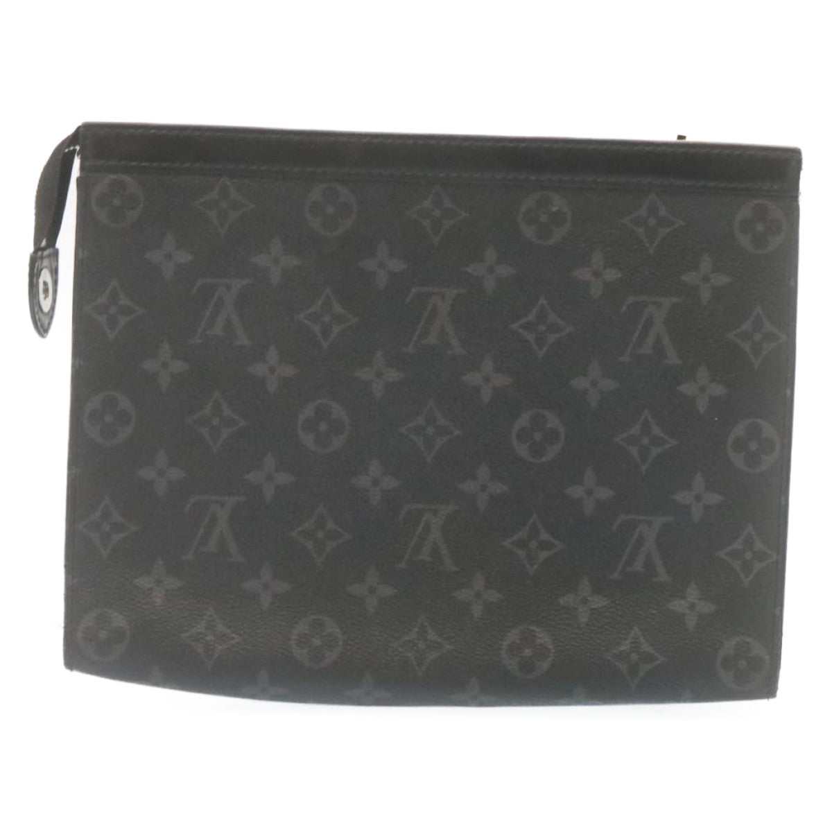 LOUIS VUITTON Monogram Eclipse Pochette Voyage MM Clutch Bag M61692 Auth 28902