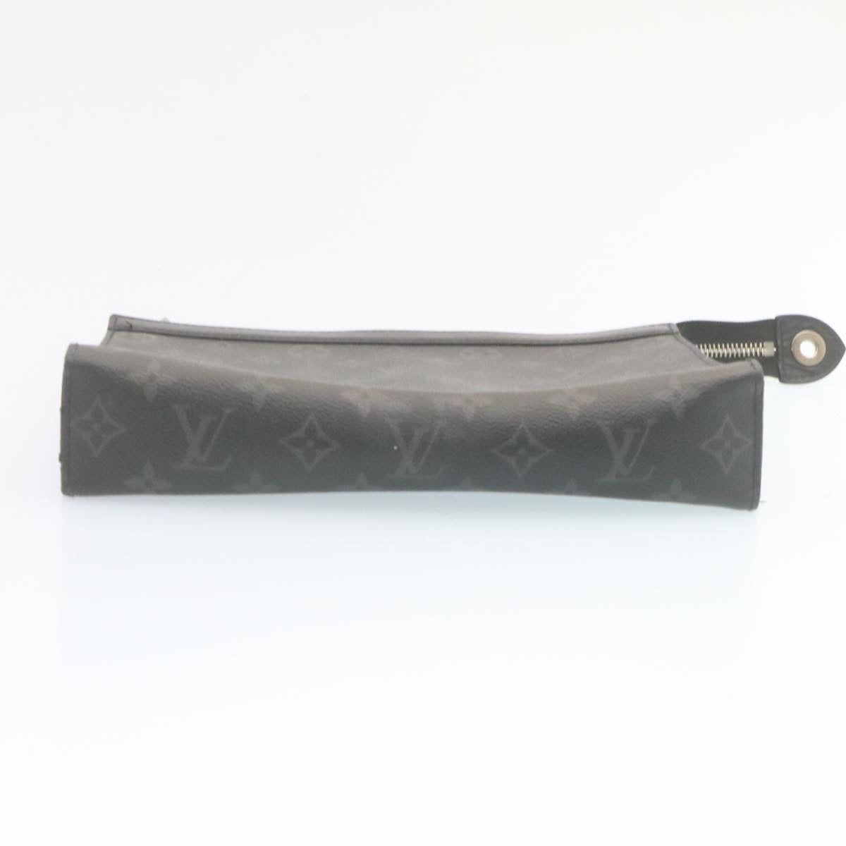 LOUIS VUITTON Monogram Eclipse Pochette Voyage MM Clutch Bag M61692 Auth 28902