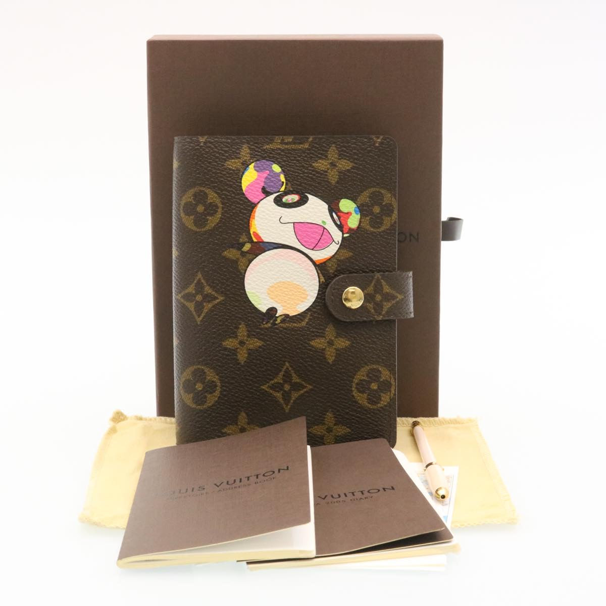 LOUIS VUITTON Monogram Panda Agenda PM Day Planner Cover R20011 LV Auth 28976