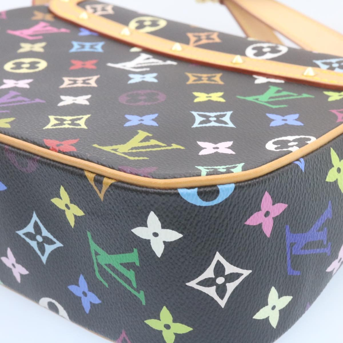 LOUIS VUITTON Monogram Multicolor Sologne Shoulder Bag Black M92639 Auth 28981A